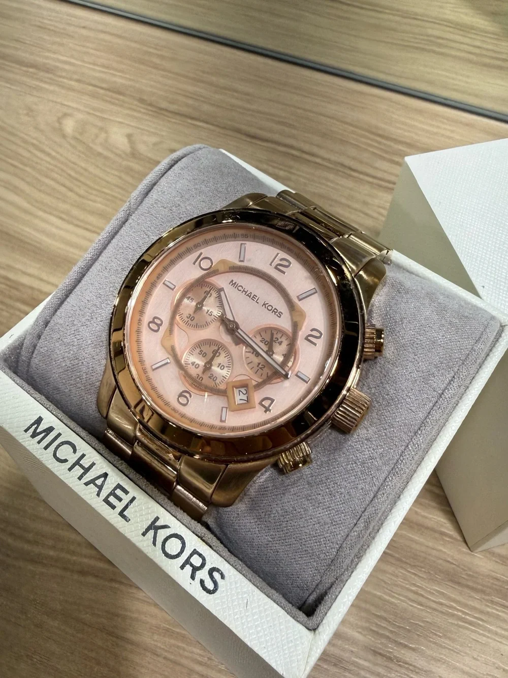 Michael Kors Oversized Rose Gold Chronograph Watch